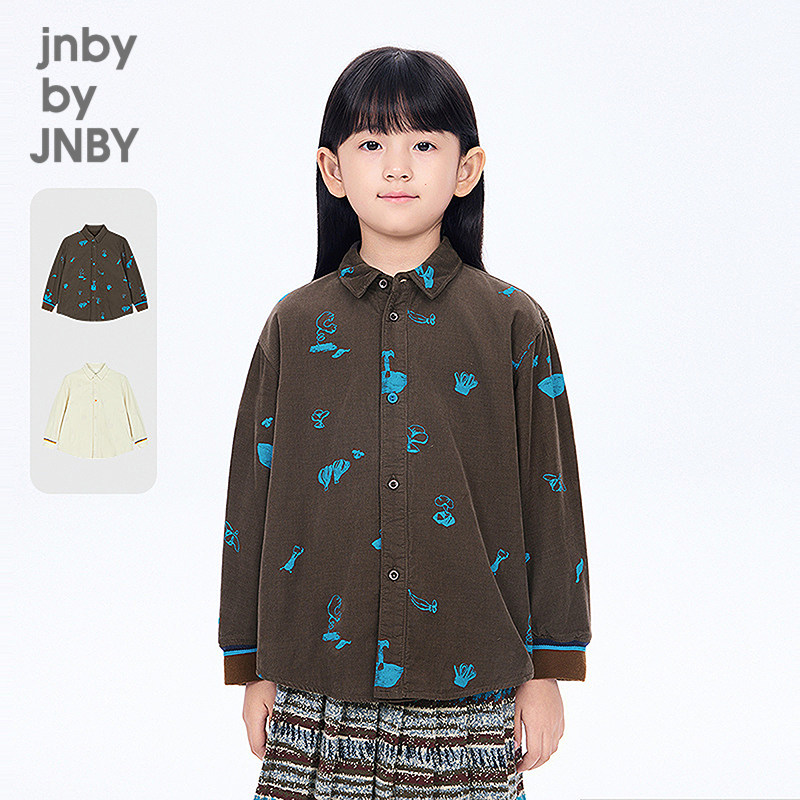 新款江南布衣童装长袖衬衫H型宽松25冬男女童jnbybyjnby