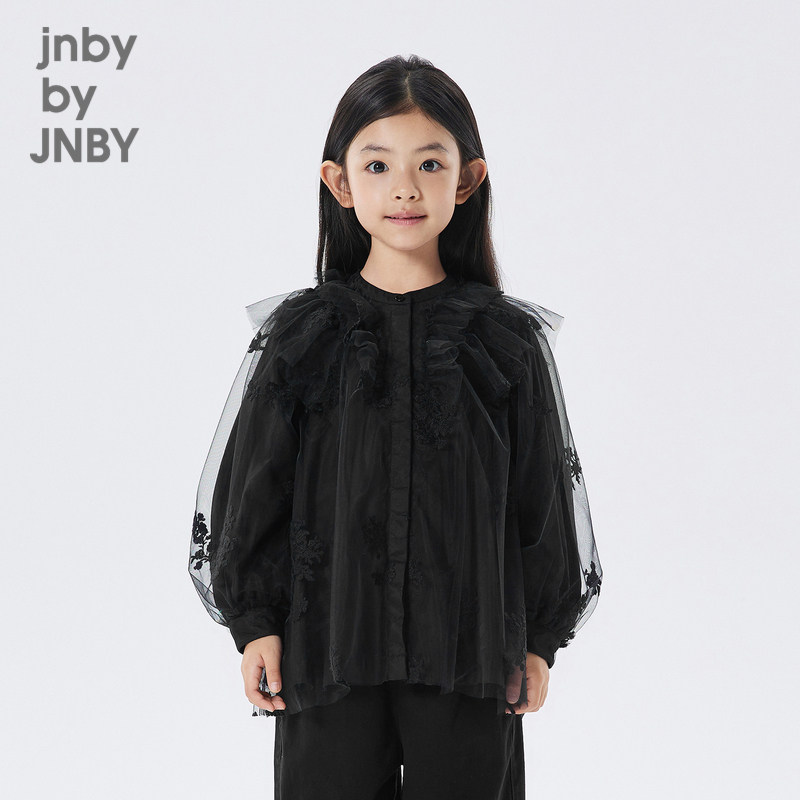 [仿手工刺绣]江南布衣童装秋长袖蕾丝衬衫洋气女童儿童jnbyby