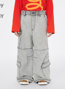 新款江南布衣童装喇叭棉质牛仔裤25春男女童jnbybyjnby1P1E12330