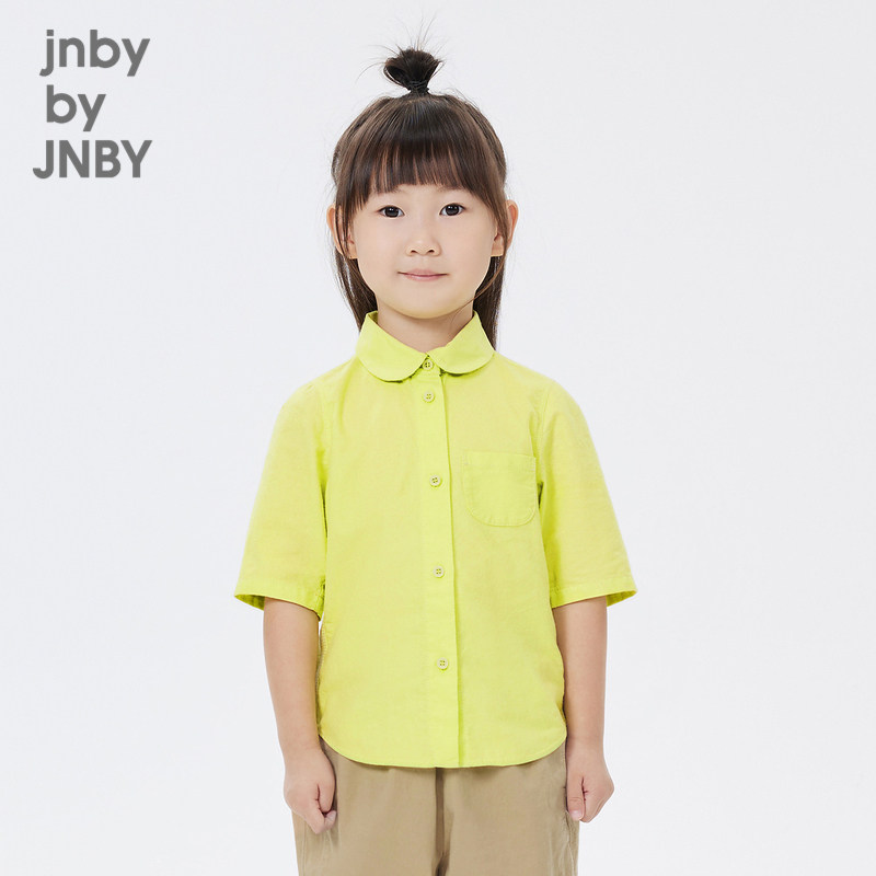 江南布衣童装春衬衫方领短袖休闲舒适女童jnbybyjnby