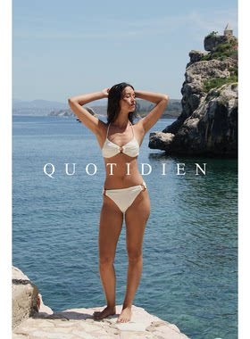 QUOTIDIEN｜海屿｜经典三角杯速干可调节挂脖绑带分体泳衣比基尼