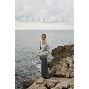 QUOTIDIEN 两色可机洗真丝羊毛半裙女亲肤休闲百搭抽绳针织裙冬季