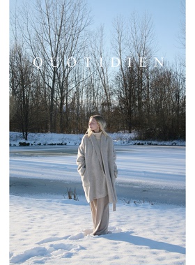 QUOTIDIEN｜松露｜两色Llama骆马绒羊毛双面呢静奢浴袍中长款大衣