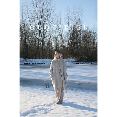 QUOTIDIEN｜松露｜两色Llama骆马绒羊毛双面呢静奢浴袍中长款大衣