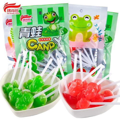 儿时青蛙棒棒糖！怀旧哈密瓜味青蛙糖8090后校园零食儿时回忆糖果