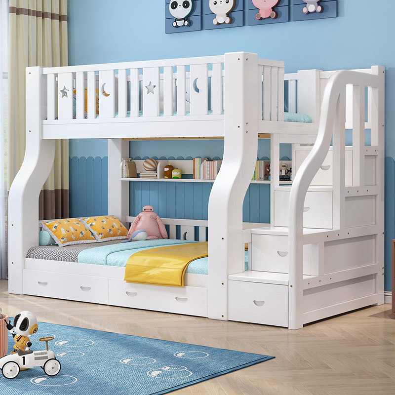 上下铺双层床全实木两层子母床小户型带衣柜儿童木床高低床上下床,住宅家具,儿童桌（原婴童）,淘宝优惠券,粉丝福利购,淘宝优惠卷