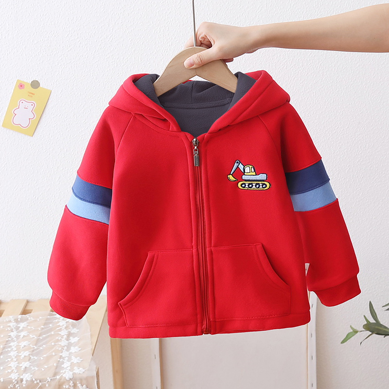 秋冬季加绒加厚保暖连帽外套