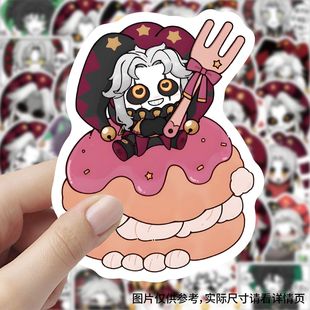 60张怪胎马戏团Q版卡通二次元可爱创意趣味装饰手账行李箱防水diy