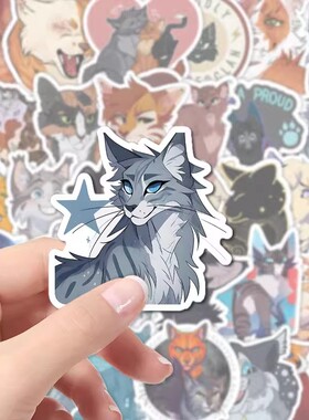 新款106张猫武士贴纸火星灰条黑莓星Warriors Cats周边贴画手机壳