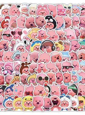 120张loopy贴纸可爱海狸卡通露比手机装饰桌面笔记本diy水杯贴画