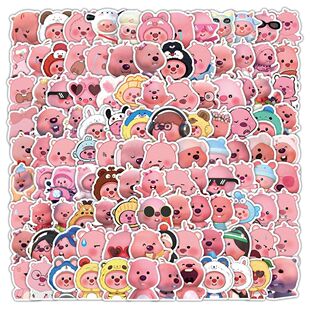 120张loopy贴纸可爱海狸卡通露比手机装饰桌面笔记本diy水杯贴画