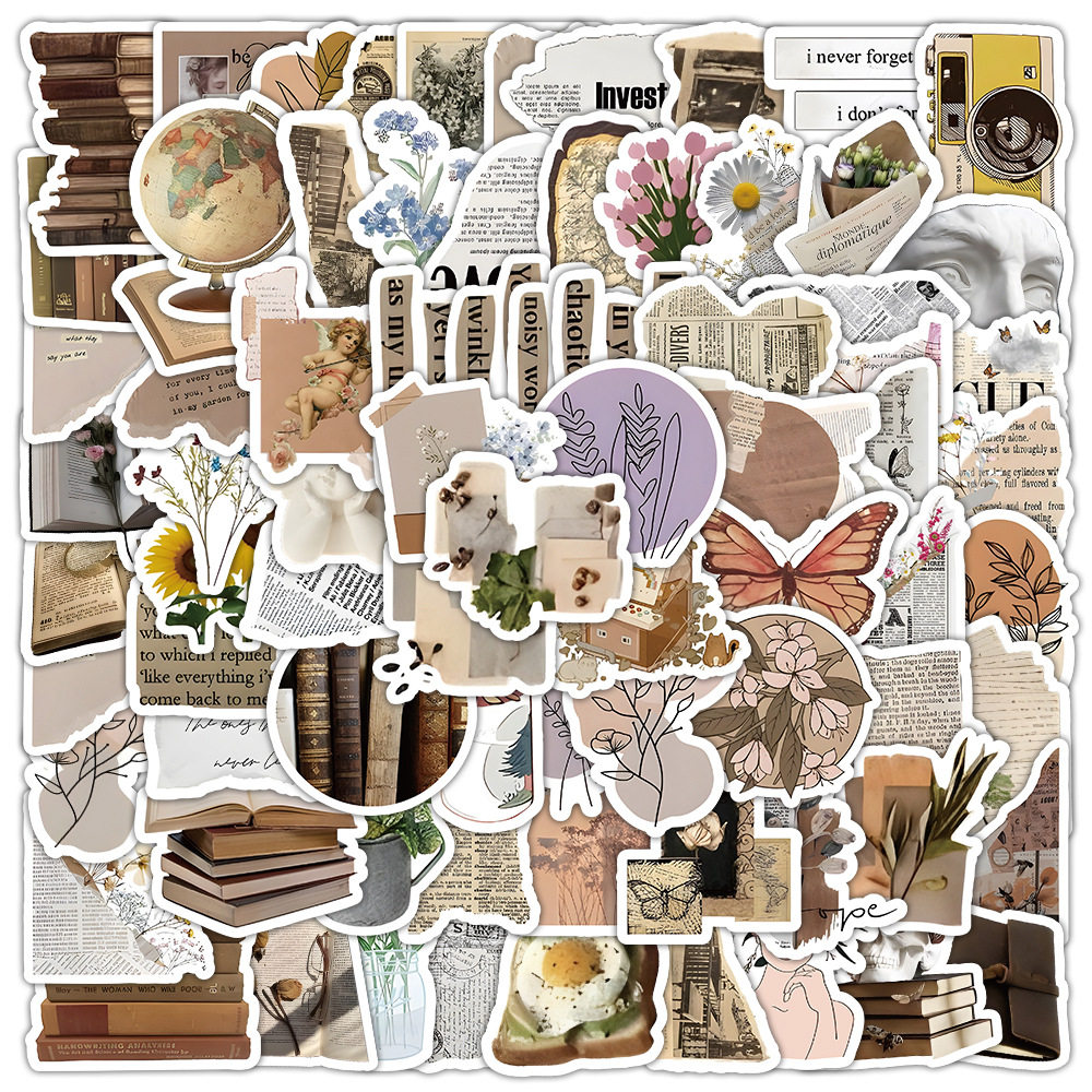 100张碎片文字贴纸 美式复古报纸系小清新文艺高级感防水装饰贴画,文具电教/文化用品/商务用品,贴纸/立体贴纸,淘宝优惠券,粉丝福利购,淘宝优惠卷