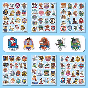204张旺旺对立大功贴纸卡通狗狗可爱趣味装饰巡逻ins风手账防水贴