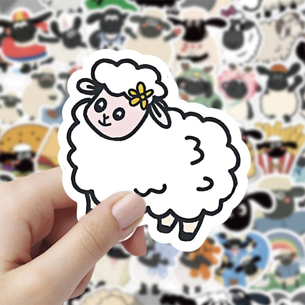 120张小羊肖恩卡通可爱动物贴纸ins创意手机手账diy装饰贴画防水