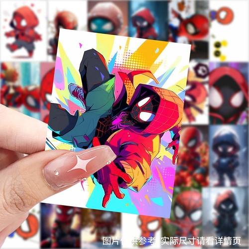 爆款蜘蛛侠Q版动漫周边贴纸卡通创意diy装饰手机手账涂鸦贴画防水