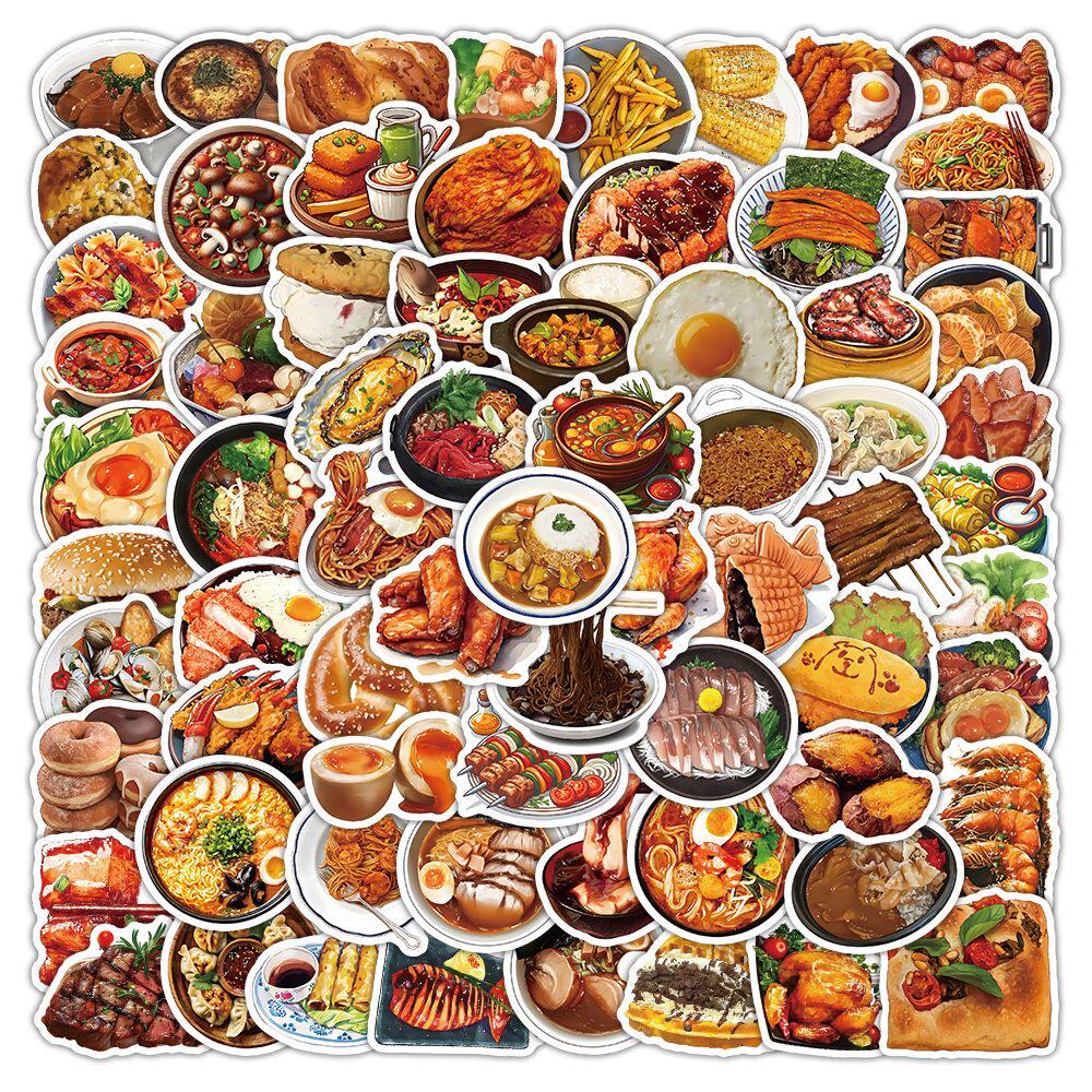 120贴爆款卡通写实diy食物贴纸ins美食创意手机手账防水装饰贴画,文具电教/文化用品/商务用品,贴纸/立体贴纸,淘宝优惠券,粉丝福利购,淘宝优惠卷