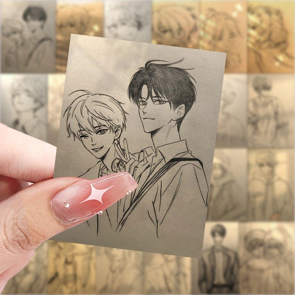 189张少年素描贴纸氛围绘画创意个性美术学习贴纸手机笔记本贴画