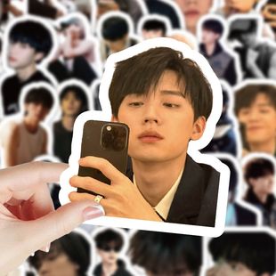 204张周翊然贴纸大头贴ins风高颜值爆款 饰电脑桌面DIY防水贴画 装