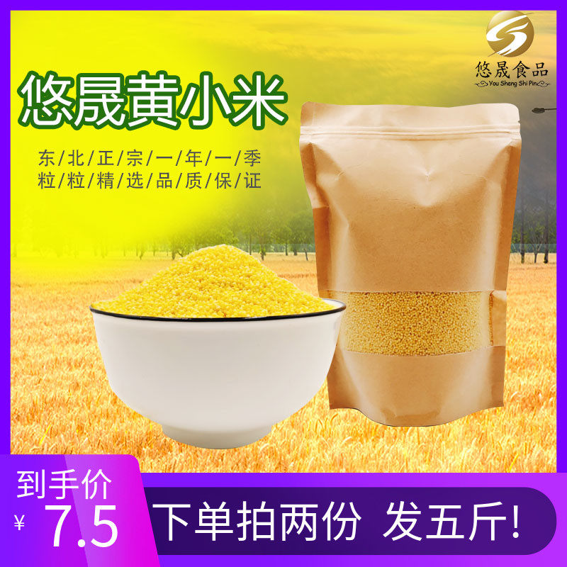 东北特产新鲜黄小米农家自产五谷杂粮粗粮粥米2斤散装包邮