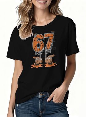 热销six seven 67印花圆领短袖宽松运动衫上衣男女中性款T恤