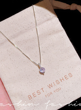 单钻吊坠项链轻奢细闪高级感ins气质简约锁骨链小众颈链网红首饰
