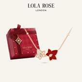 Ivy Lola Rose罗拉玫瑰 英国常青藤双叶红色项链女新年情人节礼物
