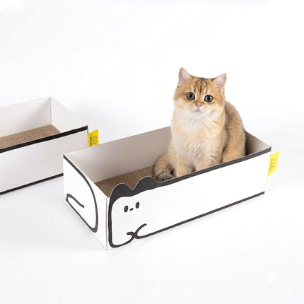 Miaoho一体设计瓦楞纸猫窝猫抓板 猫磨爪玩具纸板盒 环保无异味