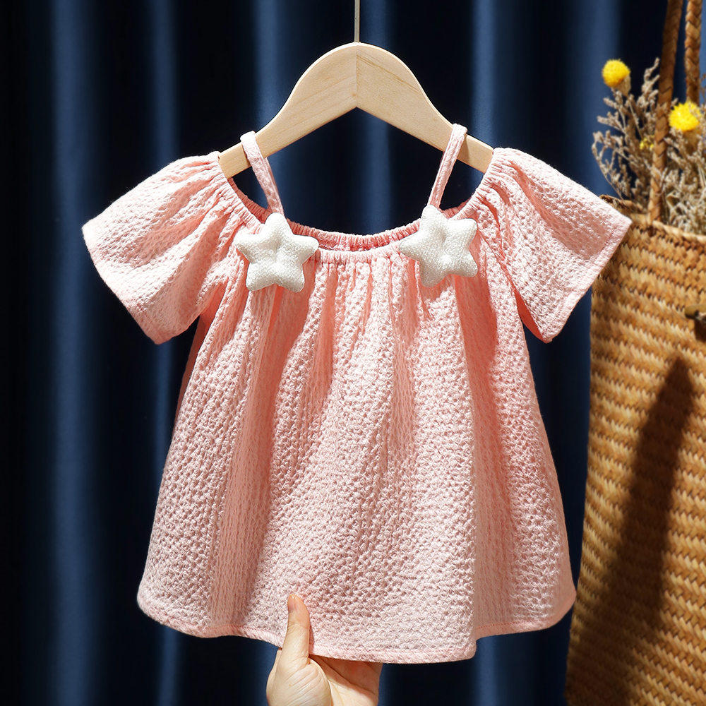 雪纺夏天短袖吊带工厂直销