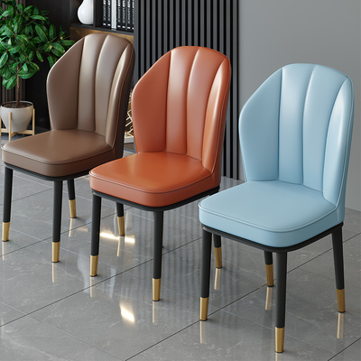 适用北欧餐椅家用凳子靠背时尚简约化妆书桌网红饭厅酒店铁艺餐桌