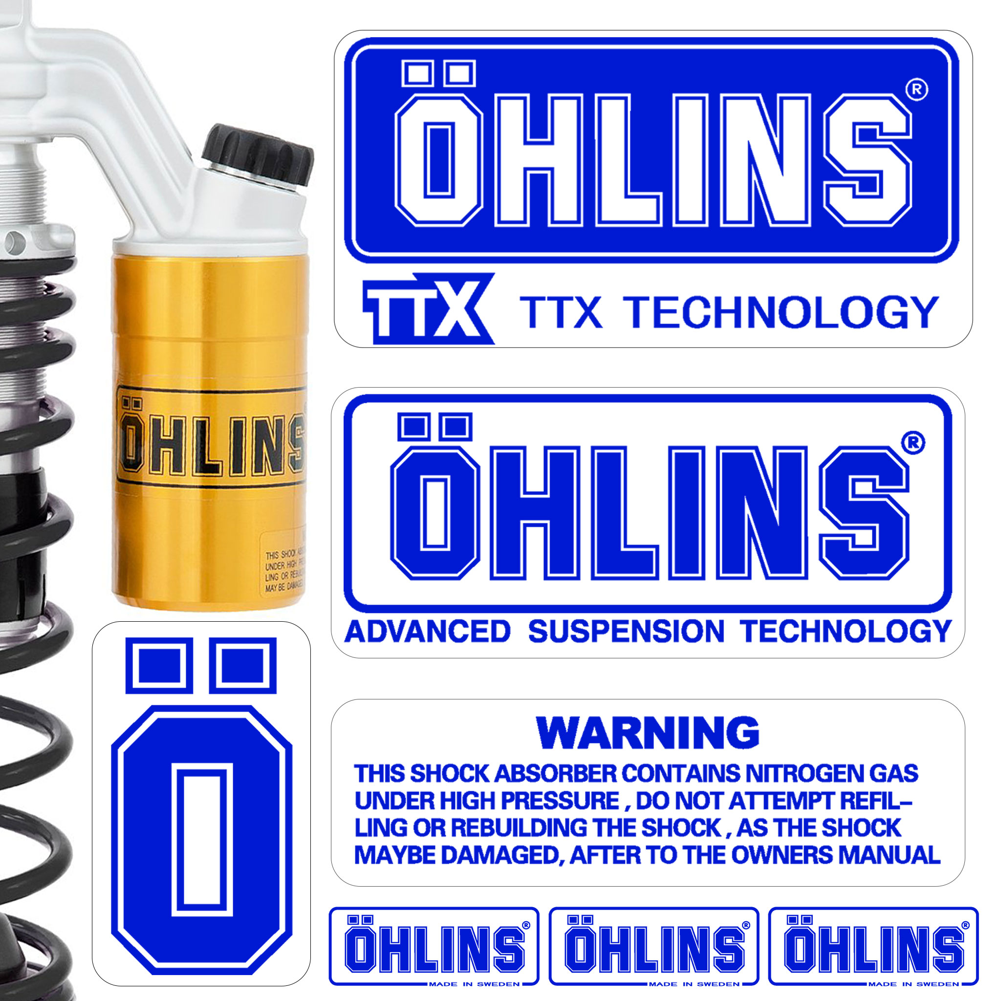 ohlins欧林斯避震贴纸防水