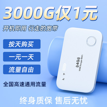 一元一天随身wifi2025新款官方正品移动无线wi-fi6高速网络手机无限速流量全国通用便携式车载wifl上网卡