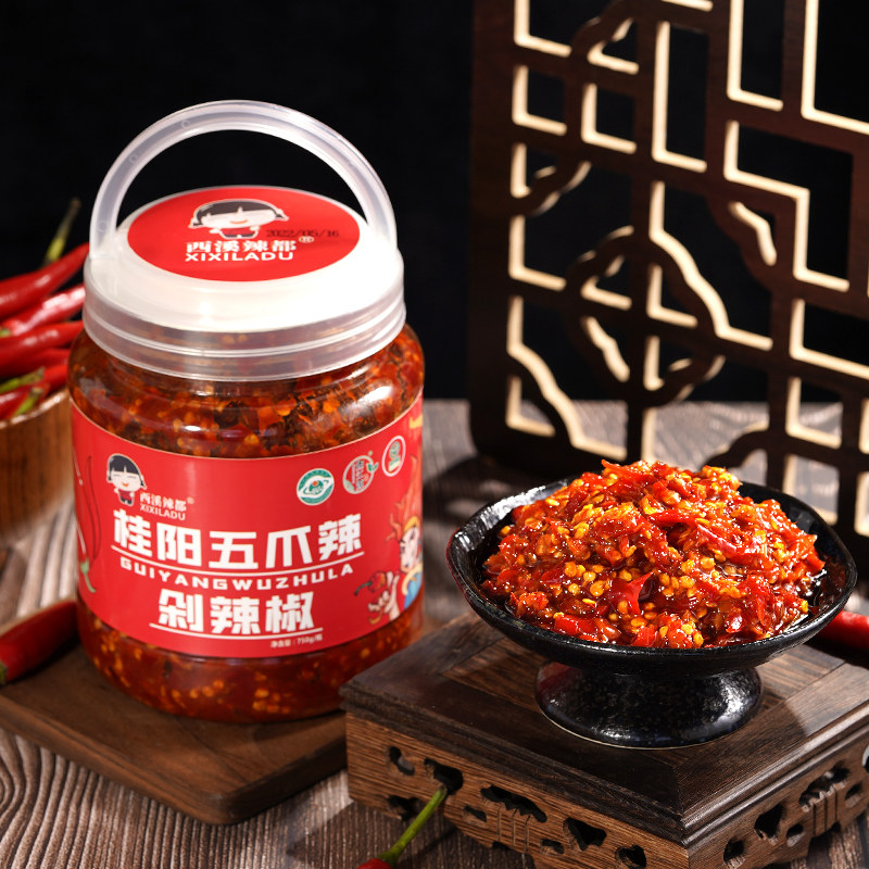 湖南辣都桂阳五爪辣750g窖藏剁辣椒4kg5kg10kg餐饮专用香辣美味