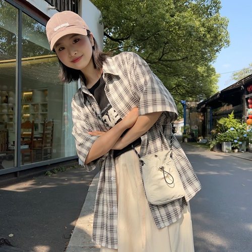 极简风手机包女日韩轻薄抽绳帆布小包百搭迷你单肩斜挎零钱包bags