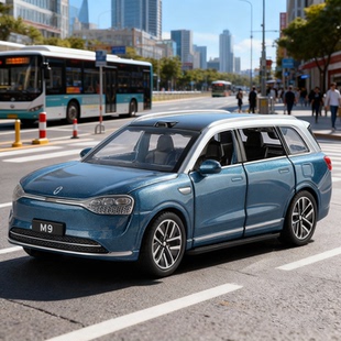 金车将1 32问界M9城市SUV六开门声光回力合金车模型男孩玩具礼品