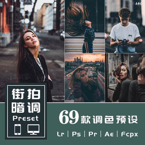 Lr预设PsPr调色转场街拍暗调人像胶片滤镜手机lightroom预设Lut