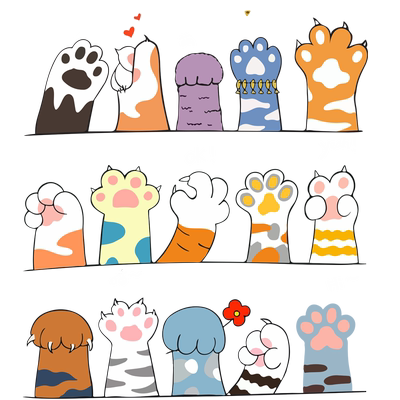 静电贴画猫爪玻璃橱窗