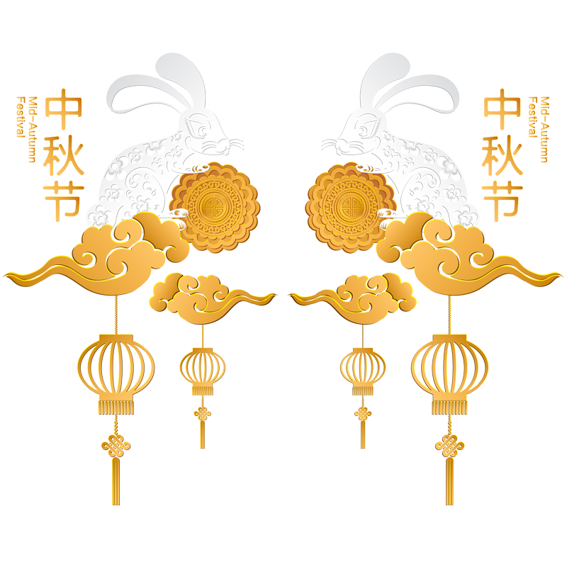 中秋节珠宝甜品玻璃门橱窗贴纸