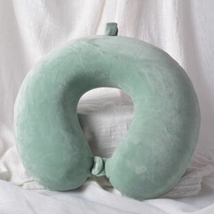进口日本u型枕纯色可拆洗颈椎记忆棉u形枕头枕靠枕脖子旅行