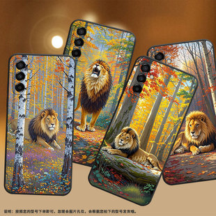 适用三星M02s手机壳M04公狮子SM M145F黑色M10S硅胶M21s保护套 M105F全包边samsungM12磨砂壳M13防摔SM