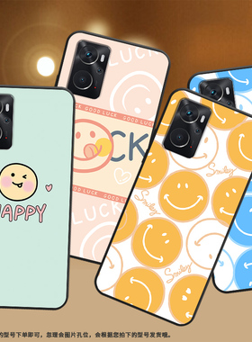 适用OPPOK10海外版手机壳K10x保护壳K10印度版磨砂壳5G橙色笑脸情侣款潮流潮流防指纹趣味贴膜超薄happy笑脸