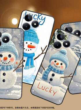 适用RealmeC51手机壳C51超薄RMX2180纯黑色C17防摔圆圆雪人真我C20软壳RMX3261保护套C25高级硅胶男女款