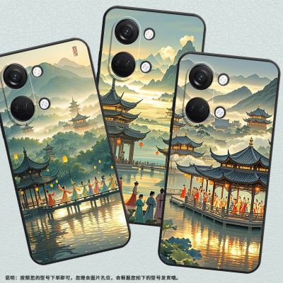 适用一加Nord手机壳Nord2T商务NordN10西湖水面GN2200硅胶OneplusNordCE2耐磨CE3Lite保护套CPH2467软壳