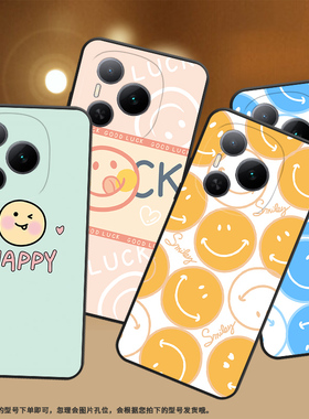 适用荣耀400Lite手机壳Power保护壳荣耀400Pro全包边畅玩60磨砂壳畅玩60M橙色笑脸卡通喜庆文字软壳灰色笑脸