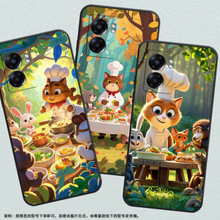 适用OPPOOA57S手机壳4G2022国外PFTM20硅胶0pp0A58x纯黑色CPH2577高级A80/A74/A77防摔5G动物聚餐保护套