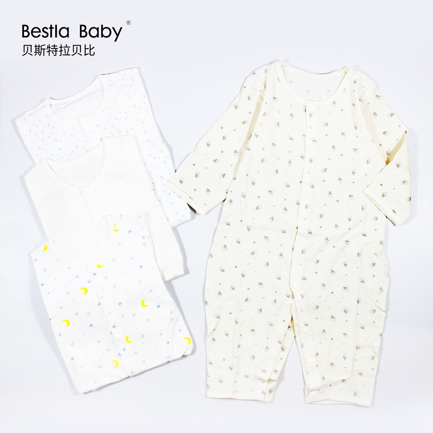 婴儿连体衣纯棉薄款夏季新生儿连体