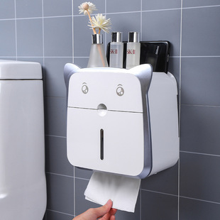 厕所卫生纸盒壁挂式高颜值纸巾盒卫生间免打孔防水卫生纸置物架
