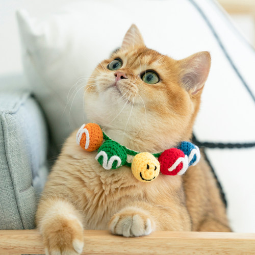 可爱猫咪手工编织脖子饰品项圈