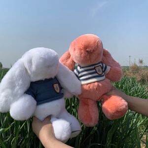 大号可爱皮草毛绒小兔子公仔整皮獭兔毛玩偶手工精致礼物陪伴娃娃
