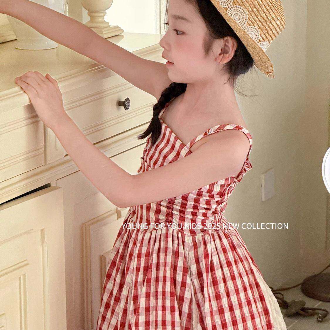 夏季新款格尚子蕾丝花边连KRF裙女衣童时带甜美长裙休闲洋气法式