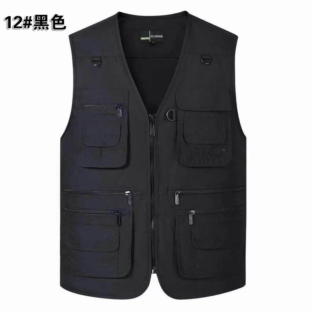 休士闲外搭款背心男夏季薄春12#秋多口袋作背心速工干服功能坎肩